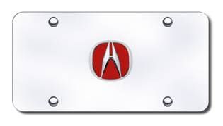 Acura Logo License Plate - Red Fill - Vanity Tag
