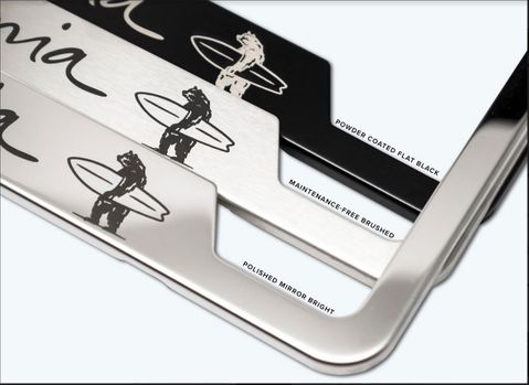 California Surfer Bear License Plate Frame