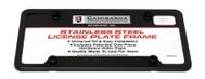 Carbon Fiber Stainless Steel License Plate Frames - 4 Hole Notched Bottom