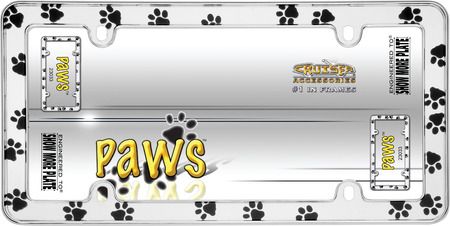 Paws License Plate Frame