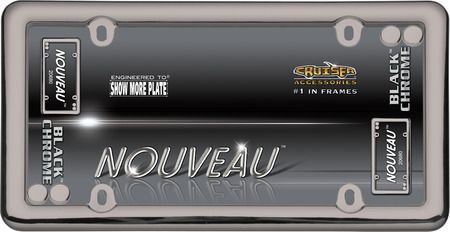 Nouveau Black Chrome License Plate Frame
