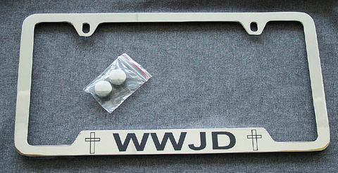 WWJD license plate frame